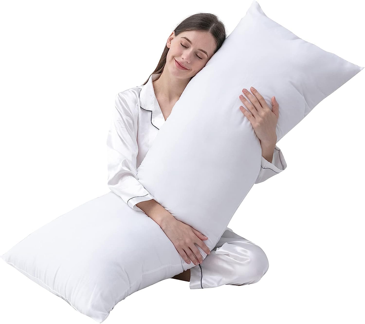 Downcool Large Body Pillow Insert- Breathable Full Body Pillow For Side Sleeper - Soft Long Bed Pillow For Adults - 20 X 54 Inch